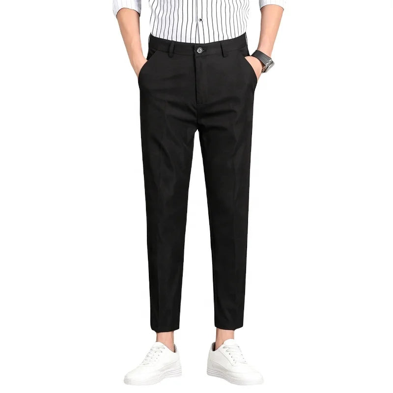 Wholesale Custom Men Tailored Trousers Tight Fashion Business Casual Pencil Chino Pants