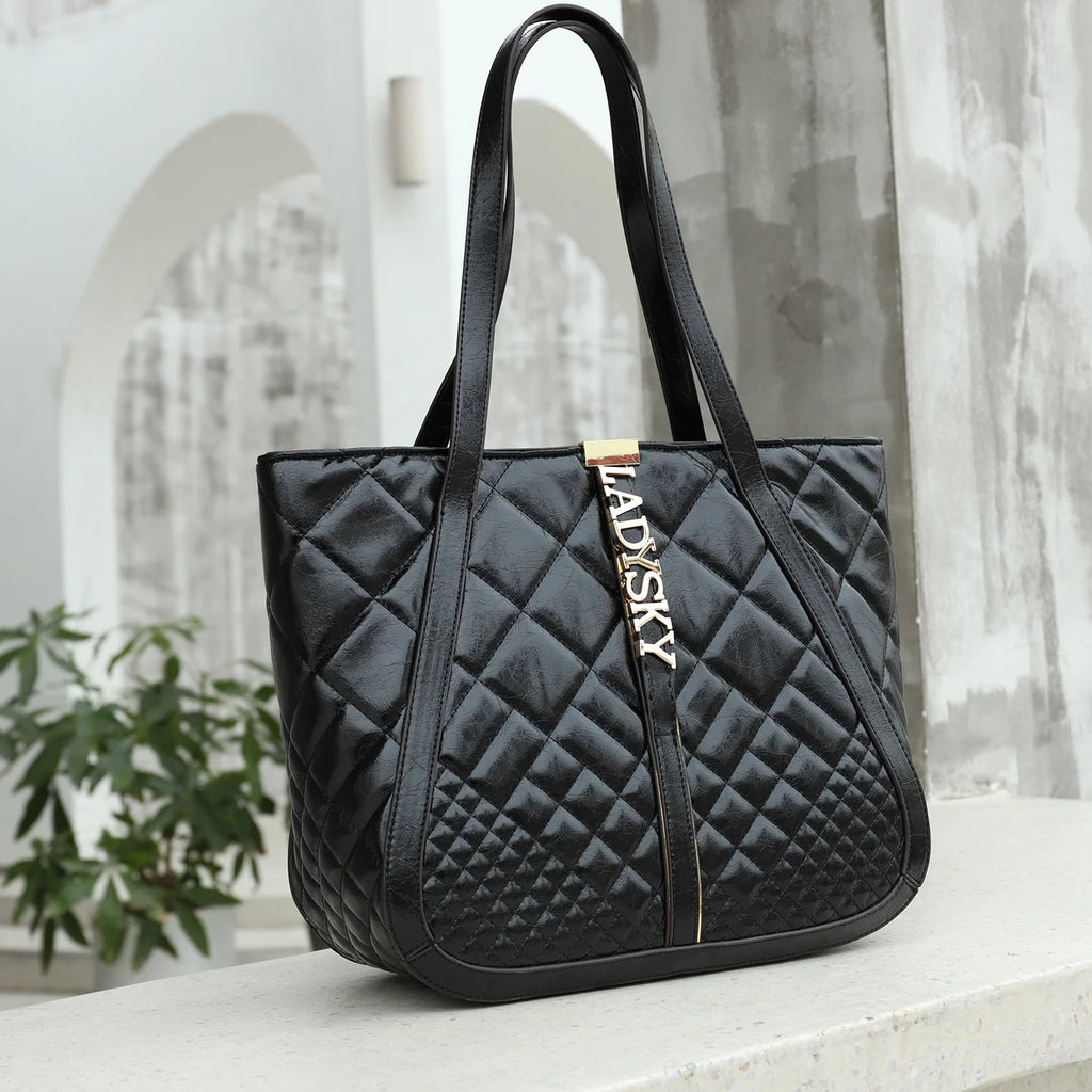 Top Product 2025 Ladysky Super Fiber Autumn Zipper Closure Fashion Ladies Shoulder Tote Bag Quality Factory Supplier 35
