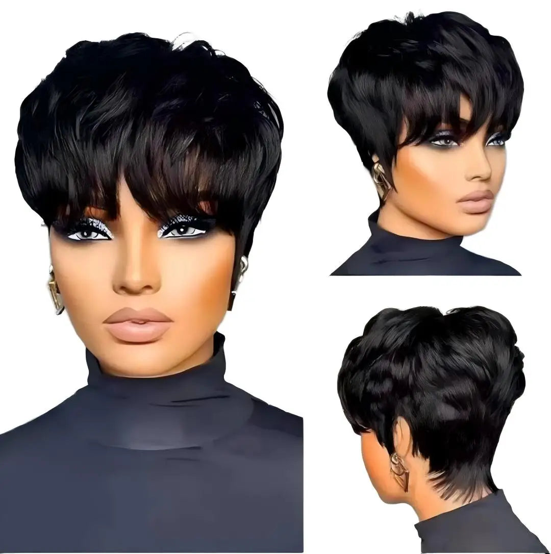 Beauty Products Short Human Hair Pixie Wig Glueless Machine Made 100% Real Remy Human Hair Pixie Cut Wig for Black Women