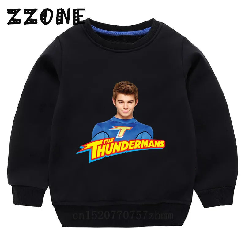 Kids Sweatshirts The Thundermans TV Shows Print Children Hoodies Casual Girls Boys Clothes Spring Autumn Baby Pullover Tops