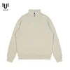 Cotton Men Fleece Half Zip up Collar Hoodie Sweater Jumper Oversized Sweatshirt