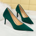 Y 34-43 Plus Size Fashionable Simple Pedicure Skinny Women's High Heels Stiletto Pumps Pointed Toe Single Shoes