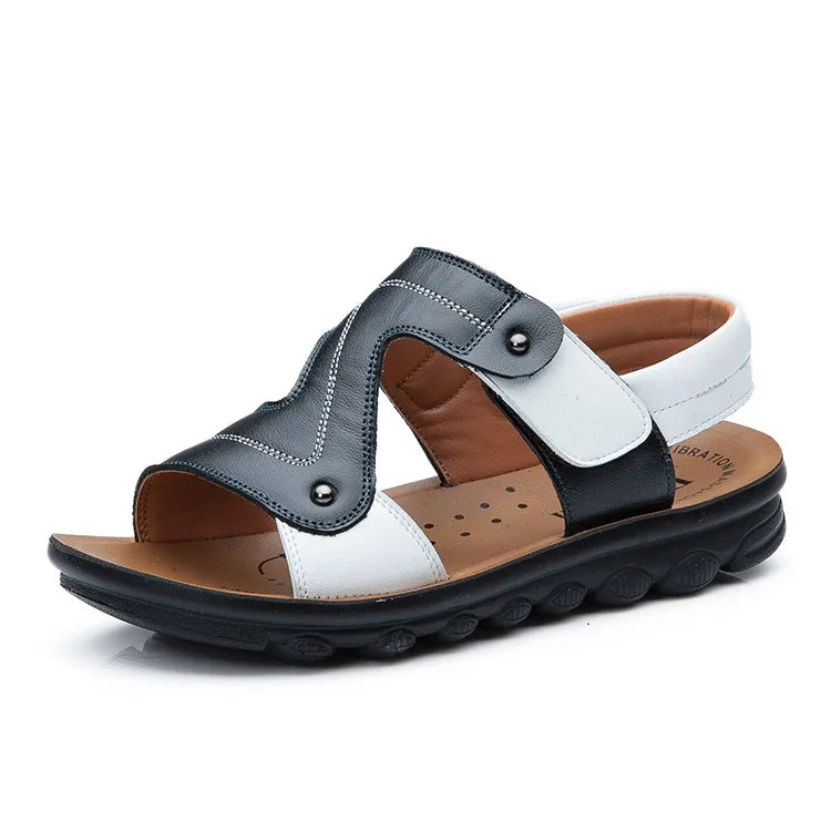 Children Sandals 2023 Summer New Fashion Boys Geniune Leather Sandals Kids Soft Bottom Non-slip Beach Sandals