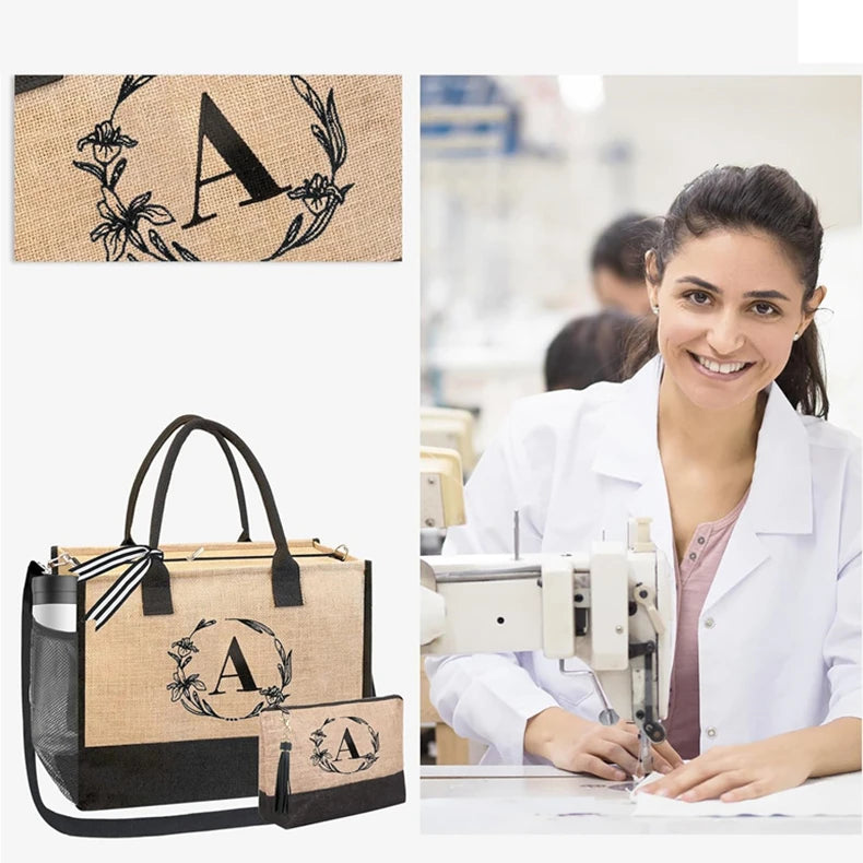 Wholesale Natural Eco Friendly Reusable Inner Lamination Laminated Linen Hessian Beach Grocery Shopping Jute Burlap Tote Bag