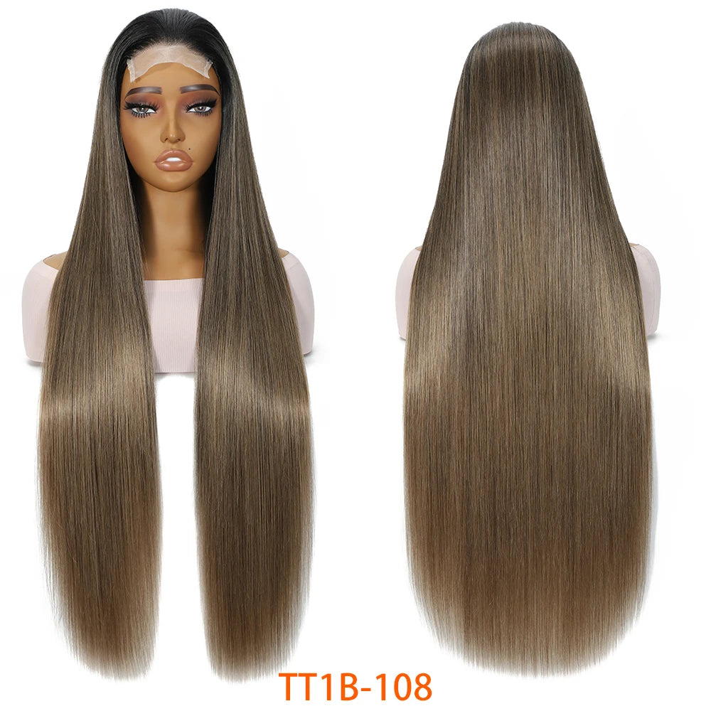 For Black Lace Front Wig for Women 4x4 Transparent Lace 180% Density Natural Hairline-Cosplay & Daily Use Synthetic Wig
