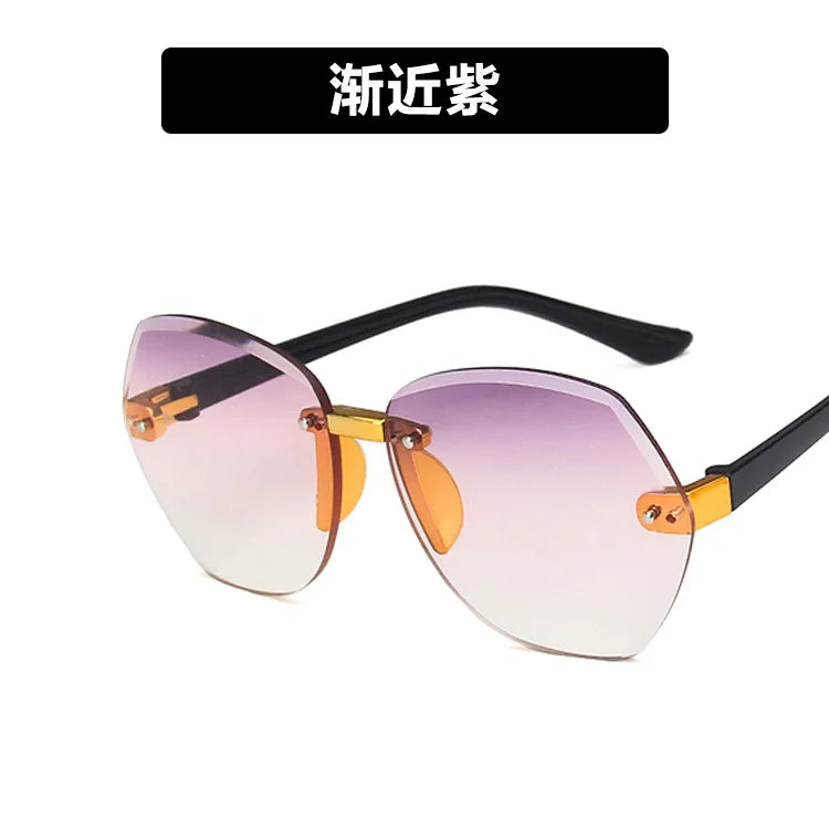 New Fashion Sunglasses for Kids Punk Oversize irregular Frameless Polygon UV400 Glasses Children Oculos De Sol Masculino