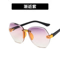 New Fashion Sunglasses for Kids Punk Oversize irregular Frameless Polygon UV400 Glasses Children Oculos De Sol Masculino