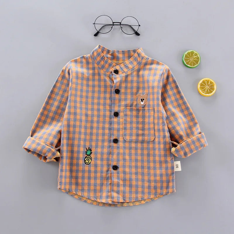 IENENS Kids Boys Gentlemen Shirt Tops Clothes Children Baby Boy Formal Cotton Top T-shirt Clothing Blouse Infant Shirts