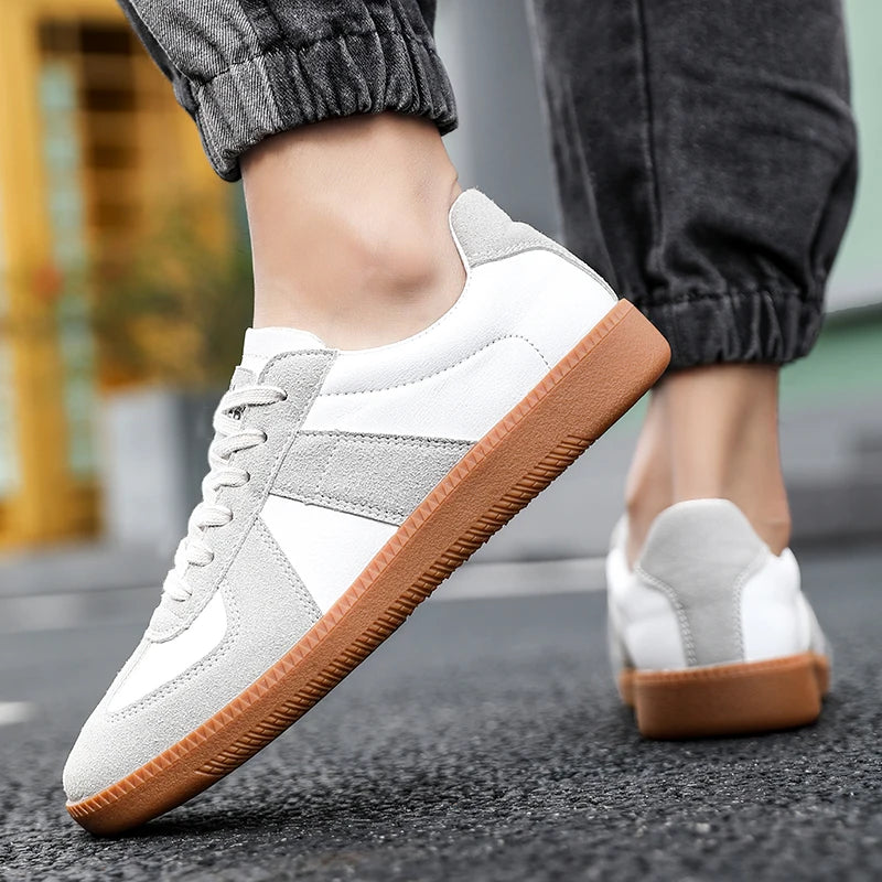 Maden Unisex German Trainer Casual Walking Shoes Vintage Sneakers Men Women Pu Leather Sneakers Male Retro Design Lace-up