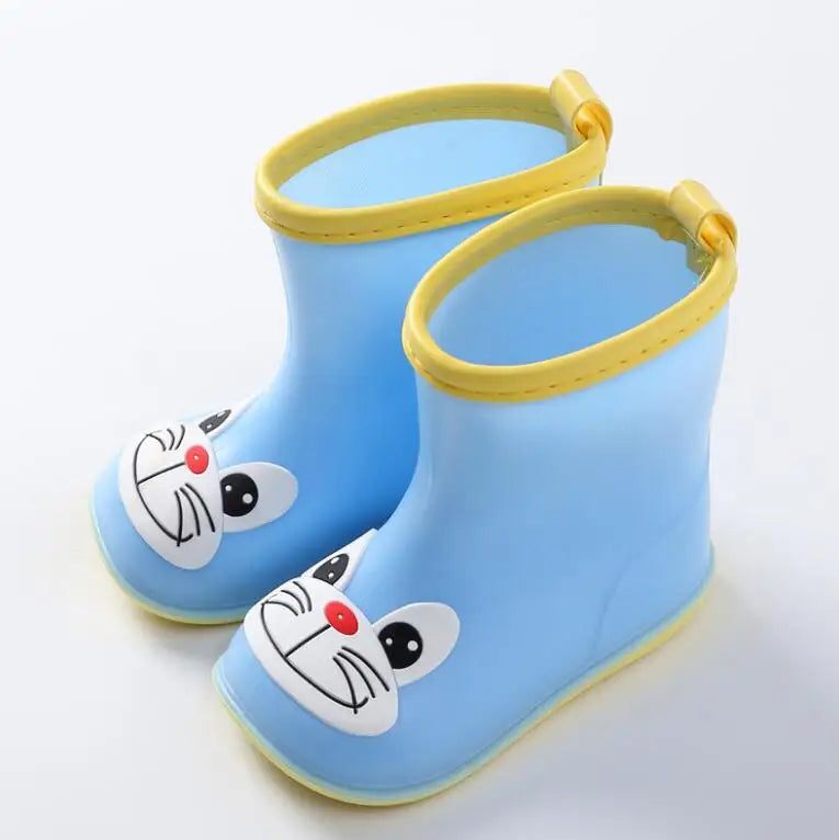 Classic Kids Rain Boots Rubber Boots For Children PVC Kids Baby Cartoon Shoes Water Shoes Waterproof Rain Boot Non-slip Warm