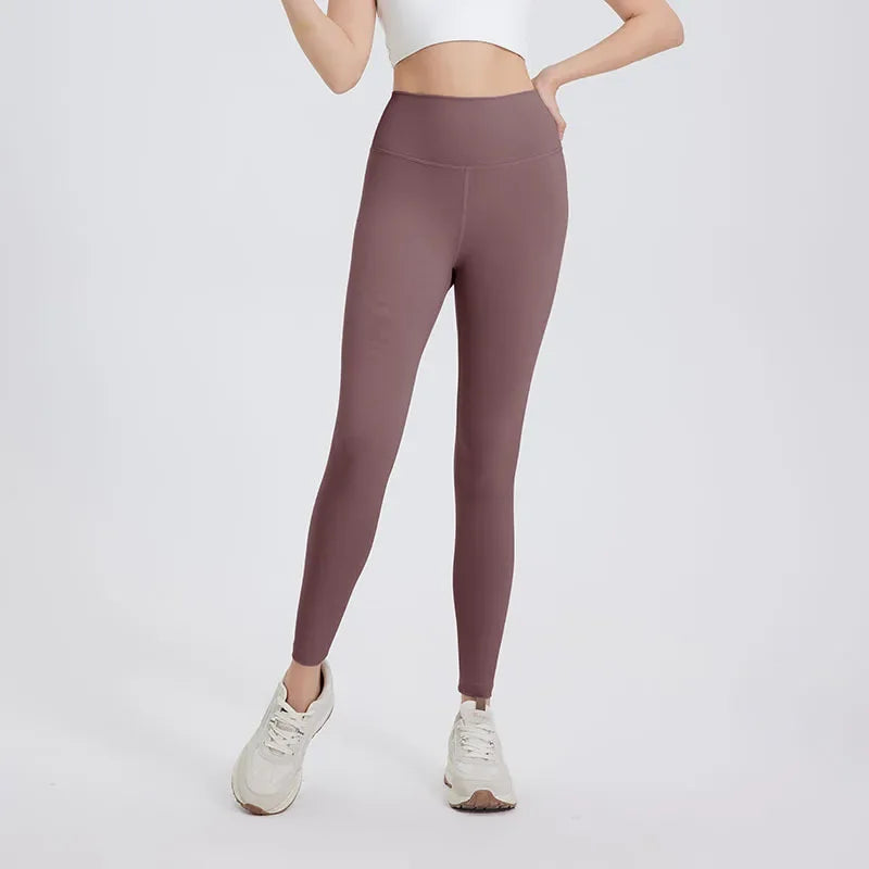 Sports Leggings High Waist Soft Naked Feeling Yoga Pants Women Sportwear Elastic Quick Dry Breathable