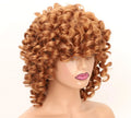 Synthetic  With Bangs Black Red Hair Shoulder Length Heat Resistant Fiber for Africa America Black Women  Afro Kinky Curly Wig