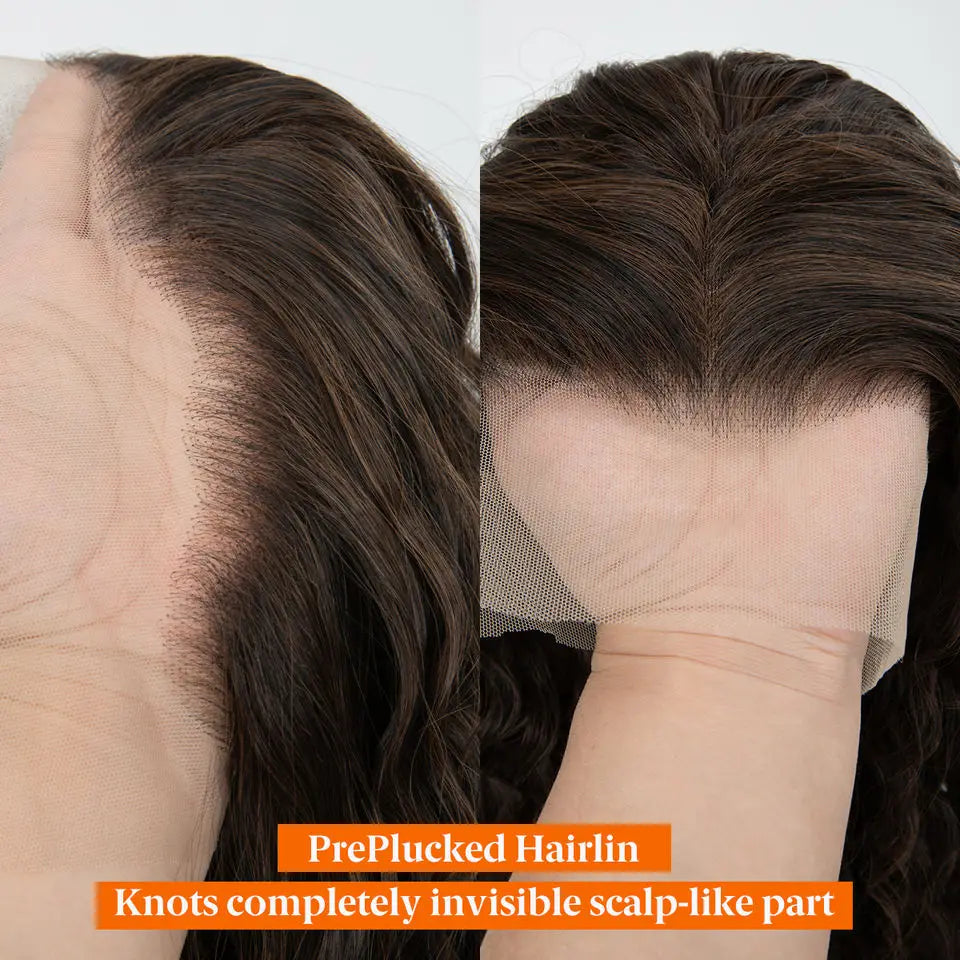 Natural Multiple Colors Long Synthetic Wig 13x4 HD Lace Frontal Heat Resistant Transparent Lace Wigs for Women 30 Inch