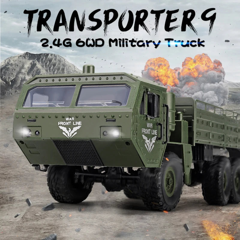JJRC Q75 RC Crawler 1:16 2.4G RC Car 6Wd Army RC Truck Model Truck Remote Control Car for Birthday Gifts