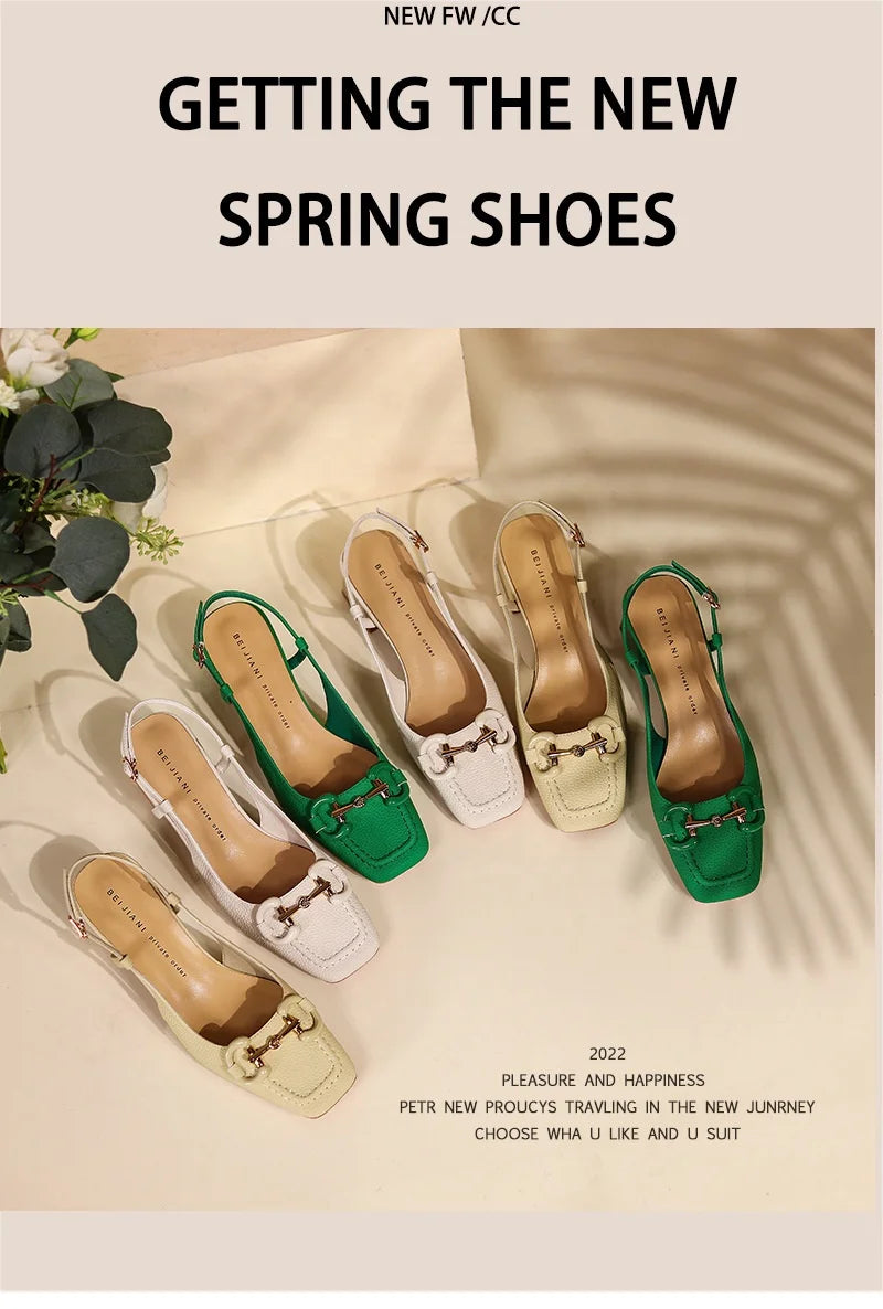 2022 New Ladies Fashion Shoes Sheepskin High Heels