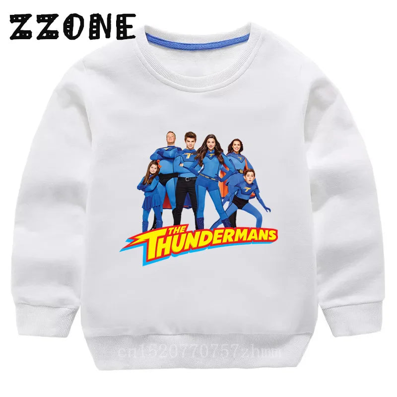 Kids Sweatshirts The Thundermans TV Shows Print Children Hoodies Casual Girls Boys Clothes Spring Autumn Baby Pullover Tops