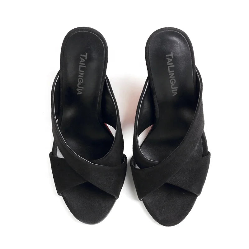 Women Wedge Sandals High Heel Mules Summer Wedges Ladies Plus Size Heels Shoes