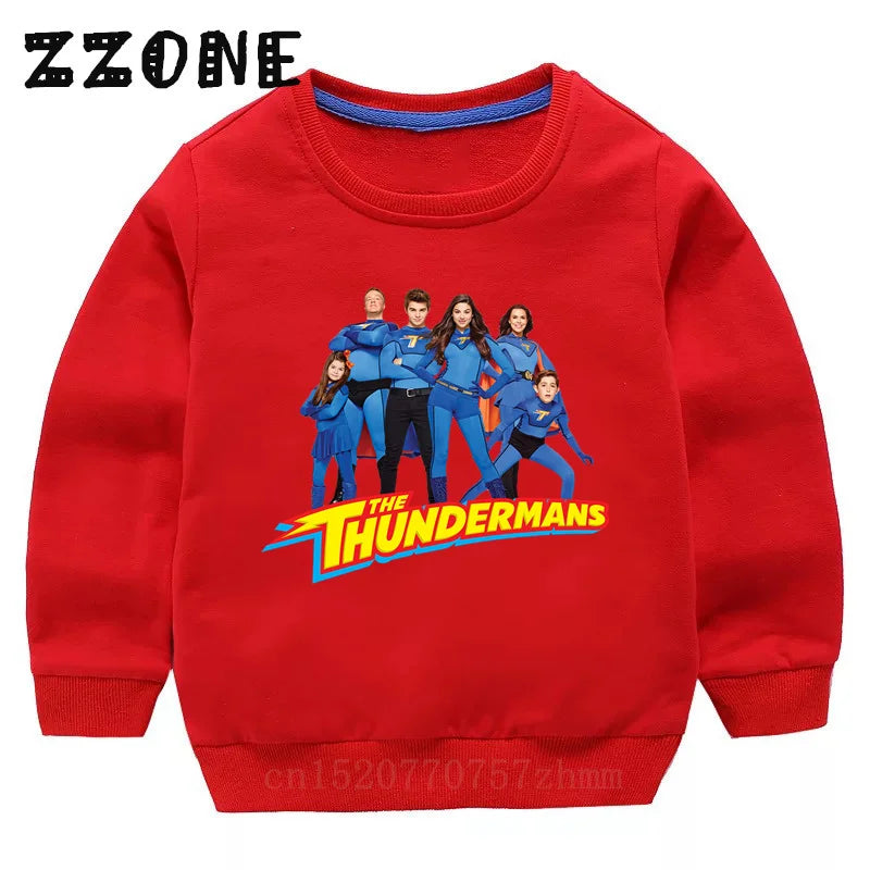 Kids Sweatshirts The Thundermans TV Shows Print Children Hoodies Casual Girls Boys Clothes Spring Autumn Baby Pullover Tops