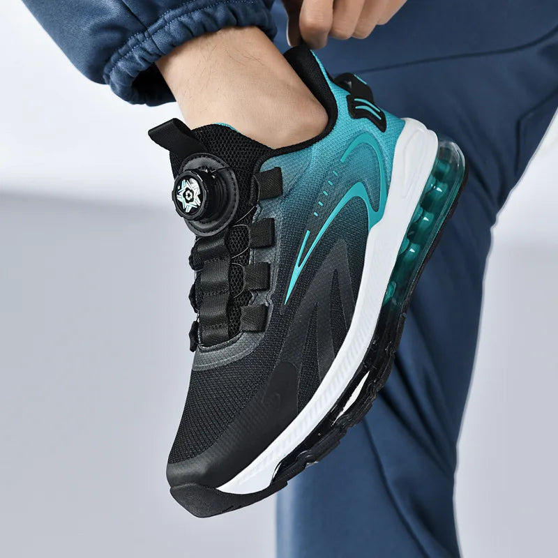 Factory Direct Air Cushion Rotating Buckle Walk Mesh Breathable Running Footwear Casual Sneakers Tennis Shoe Men's Sport Shoes