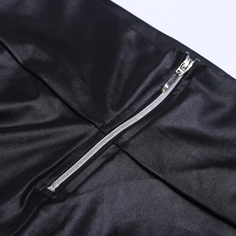Women Leather Leggings Ventilation Zipper Top Quality Sexy Trousers PUHigh Waist Pants Black Legging