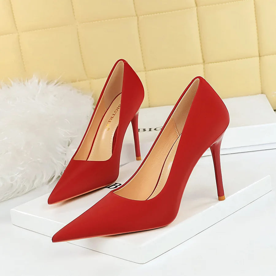 Fashionable and Simple Foot Repair for Skinny Ultra High Heels Thin Heels Shallow Mouth Pointed High Heels Women's Shoes