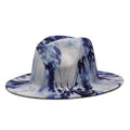Fedora hat Women's hat wide-brimmed hat Fedora hat autumn winter men retro fashion tie-dye felt jazz Panama hat wedding hat