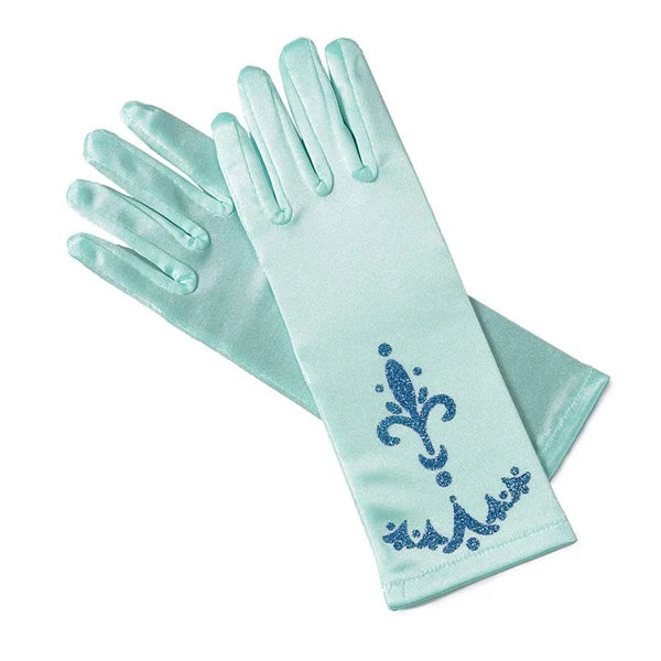 Kids Princess Cosplay Gloves Baby Girl Anna Dress Up Mitten Bows Printed Party Gloves Children Fingerless Oversleeve For Gilrs