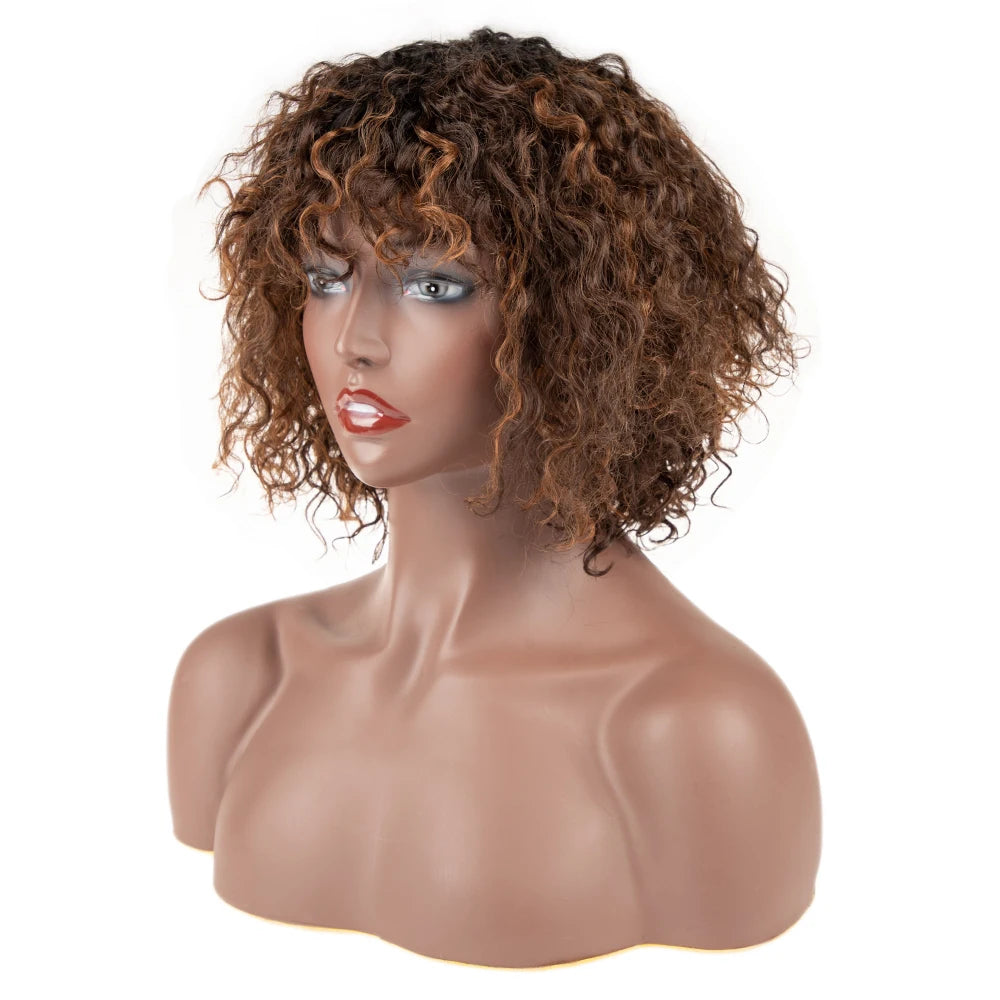 Afro Kinky Curly Wig Sleek Wholesale Factory Supplier High Temperature Heat Resistant Cosplay Kinky Curl Synthetic Hair Wigs