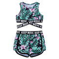 Kid Girls 2PCS Bikini Sets Swimwear Children Swimsuit Bathing Beachwear Costumes Round Neck Sleeveless Crop Tops with Shorts