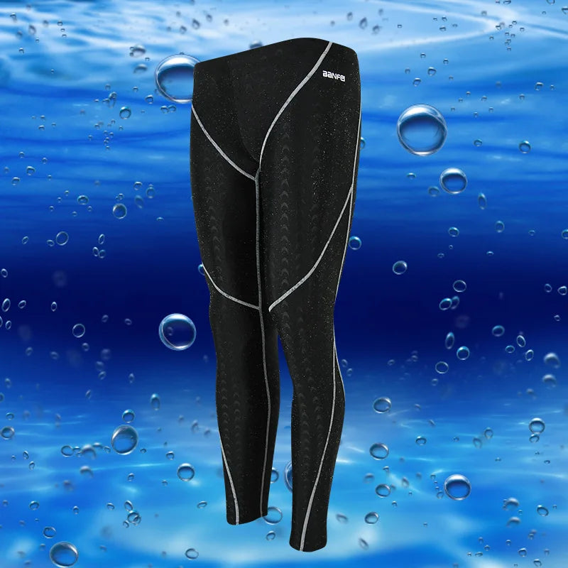 Men's Swimwear Long Swimsuit Protective Rush Guard Waterproof Swimming Trunks Professional Sport Men Jammers