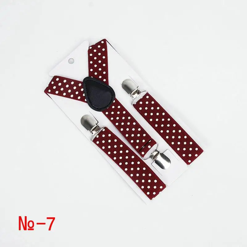 Fashion Polka Dot Colorful Children Belt Baby Boys Girls Suspenders Clip-on Y-Shape Braces Elastic Kids Adjustable 3 Clips Belts