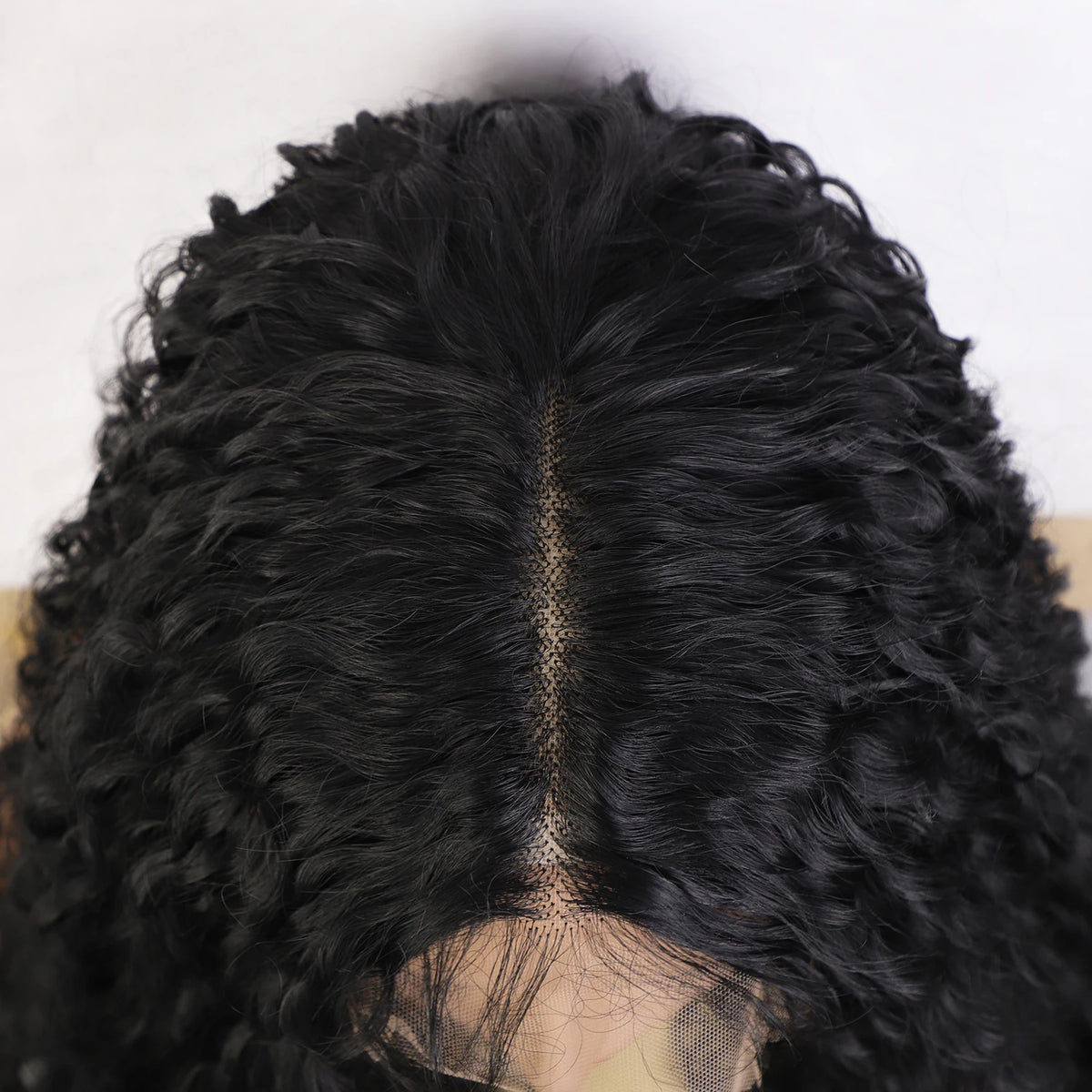 Wholesale Curly Synthetic Wig Premium Futura Fiber Heat Resistant 34inch T Part  Lace Front Glueless Cheap Wigs for Women