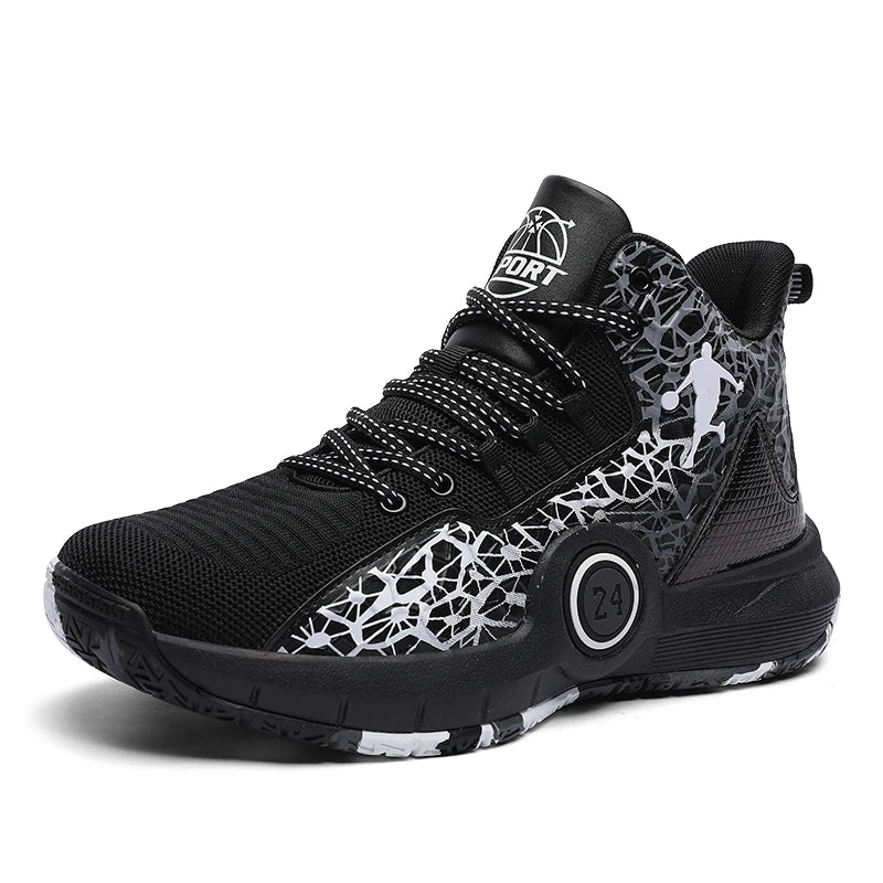 Hot Selling Street Style Fashion High Top Wear Resistant Professional Sports Shoes Mens Basketball Sneakers
