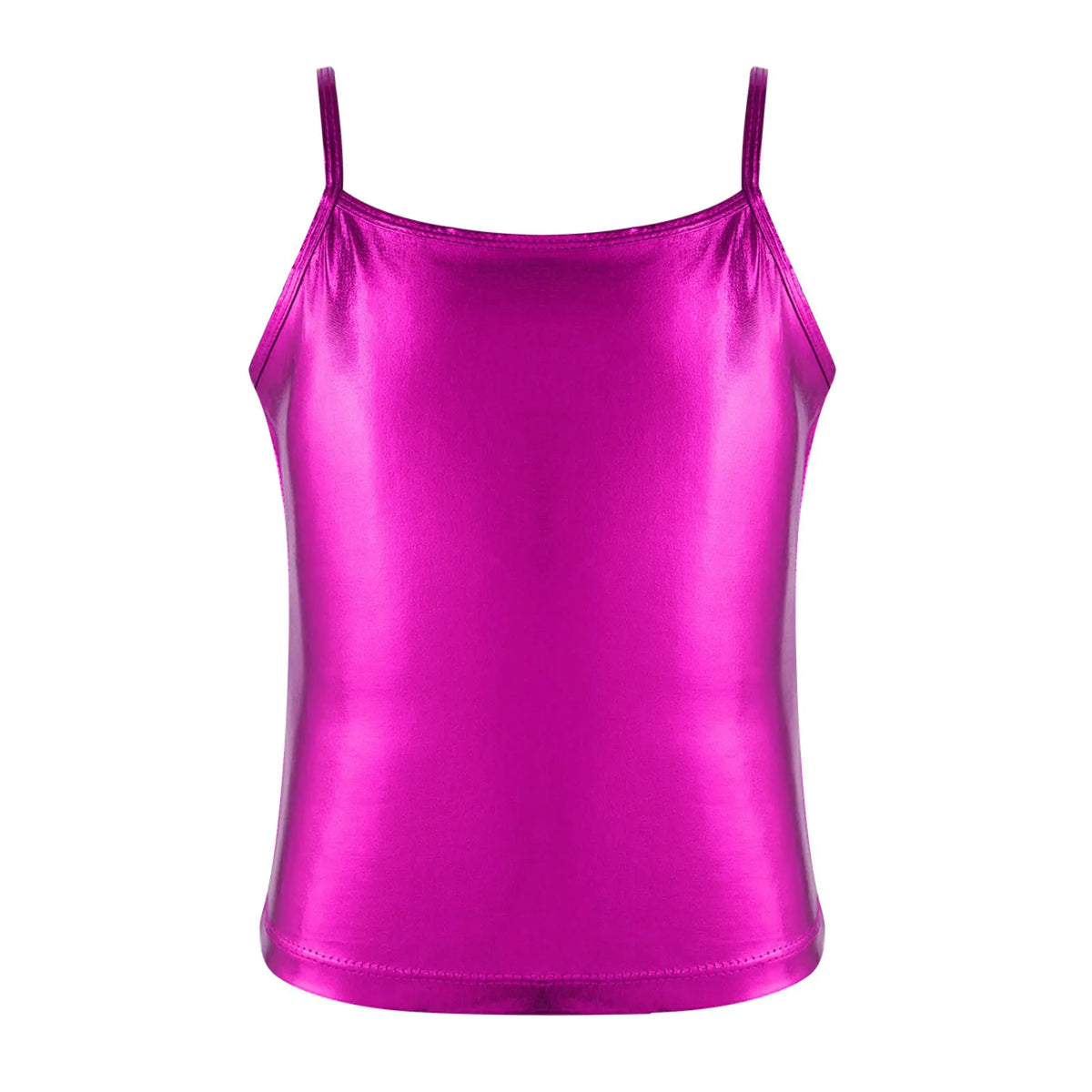 Kid Girl Sparkly Sequin Camisole Hip Hop Jazz Dance Tank Tops Spaghetti Straps Workout Gymnastics Vest Shirt Performance Costume