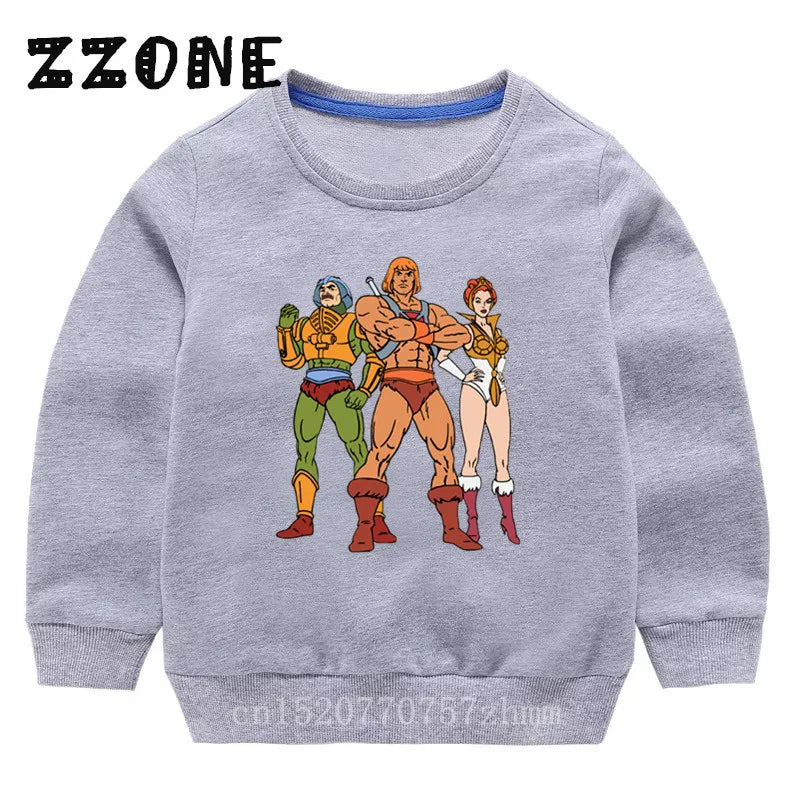 Children's Hoodies Kids Masters of The Universe He-Man Funny Sweatshirts Baby Pullover Tops Girls Boys Autumn Clothes,KYT5258