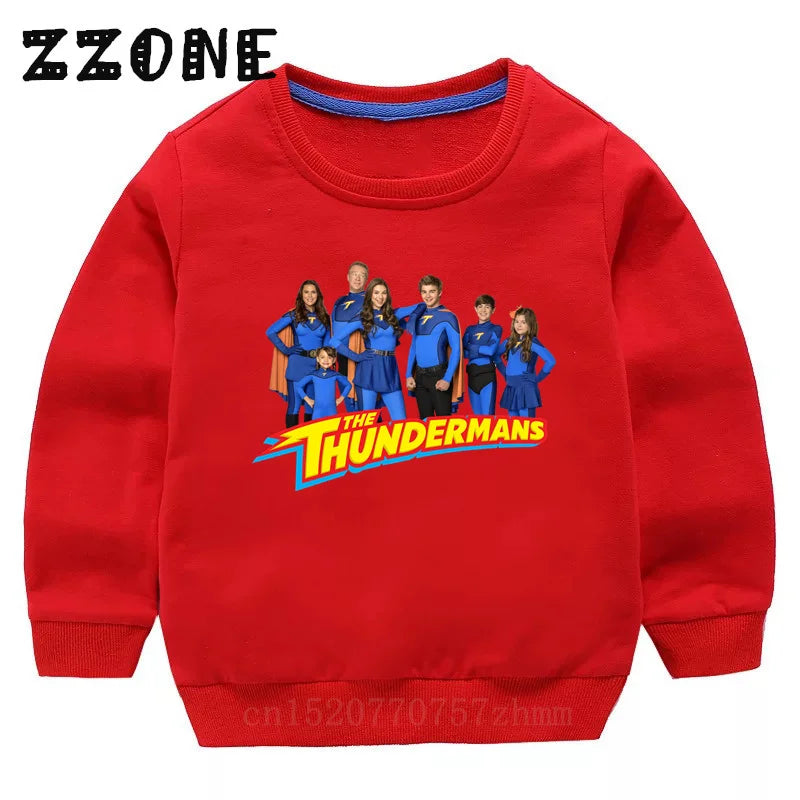 Kids Sweatshirts The Thundermans TV Shows Print Children Hoodies Casual Girls Boys Clothes Spring Autumn Baby Pullover Tops