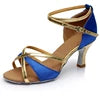 Deep Tan Satin  Classic Design Open Toe  Professional Latin Dance Heels Women Salsa Shoes