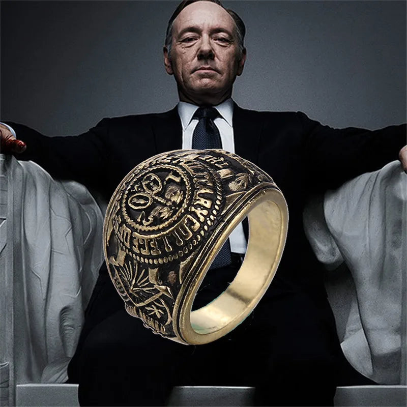 2020 Fashion Domineering Men's Ring Classic Movie Series Jewelry Retro Zinc Alloy Bronze Punk Engraved Metal Jewelry Gift
