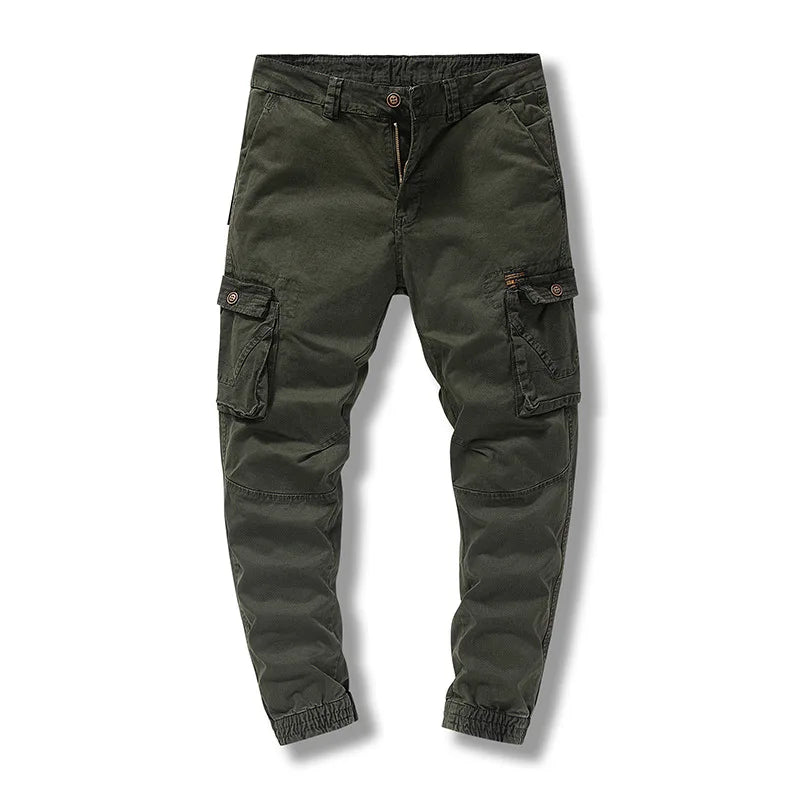 Wholesale Multi Pockets Army Green Cargo Trousers Jogger  Pants for Men