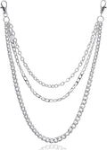 Pants Chain Goth Jean Chains Belt Punk Hip Hop Layered Trousers Chain Wallet Pocket Chains for Women Men Silver Plated