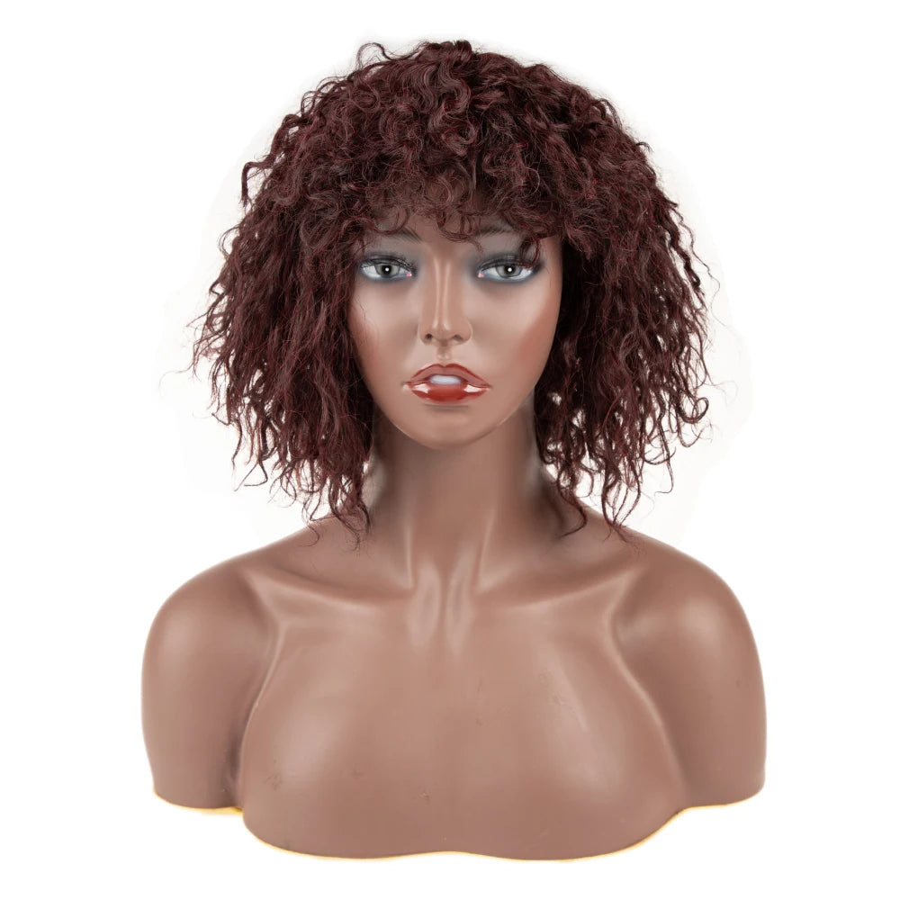 Afro Kinky Curly Wig Sleek Wholesale Factory Supplier High Temperature Heat Resistant Cosplay Kinky Curl Synthetic Hair Wigs
