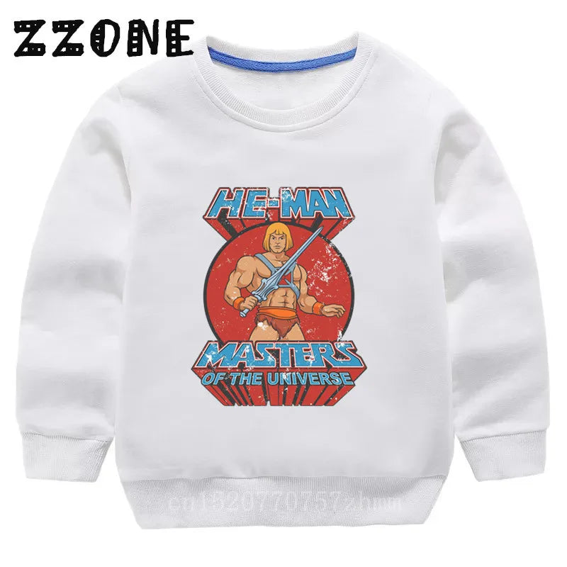 Children's Hoodies Kids Masters of The Universe He-Man Funny Sweatshirts Baby Pullover Tops Girls Boys Autumn Clothes,KYT5258