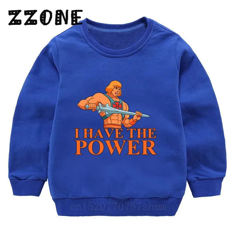 Children's Hoodies Kids Masters of The Universe He-Man Funny Sweatshirts Baby Pullover Tops Girls Boys Autumn Clothes,KYT5258