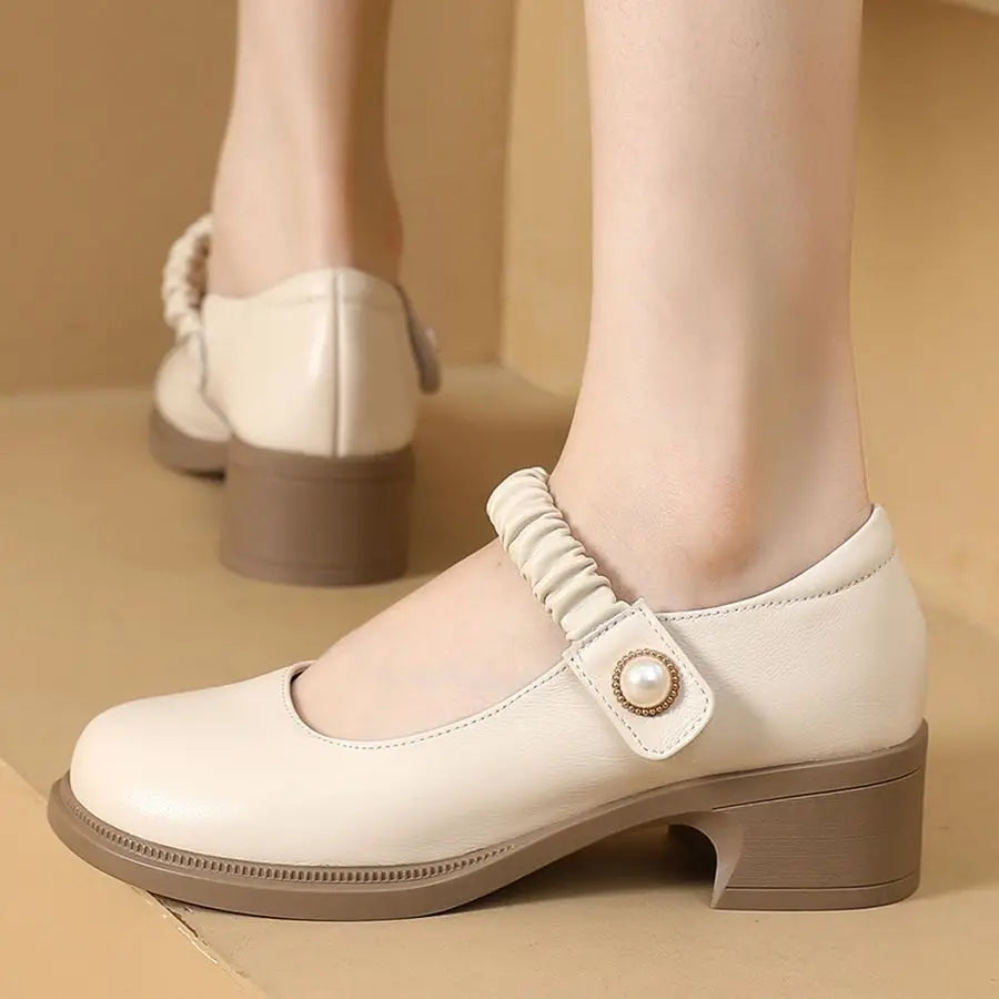 Women's Shoes 2025 Summer Casual Soft Mary Janes Shoes Women Elegant Low Heels Fashion Women Heels Shoes