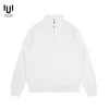 Cotton Men Fleece Half Zip up Collar Hoodie Sweater Jumper Oversized Sweatshirt