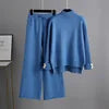 Boutique Wholesale 2026 Autumn Knitted Half High Neck Sweater Thickened Loose Leisure Pants Women's Set