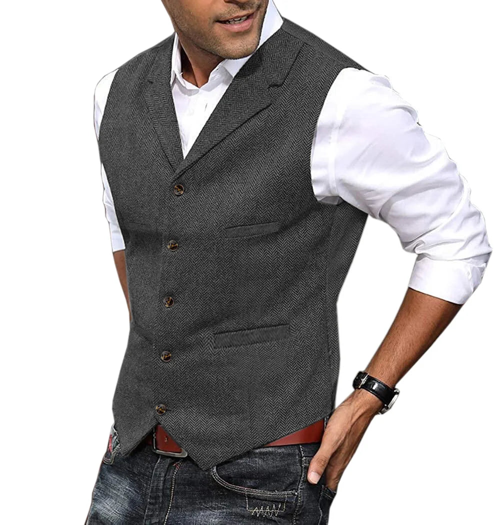 Casual Mens Brown Vest Silver Slim Fit V Neck Tuxedos School Party Green Waistcoat For Wedding Banquet Nightclub