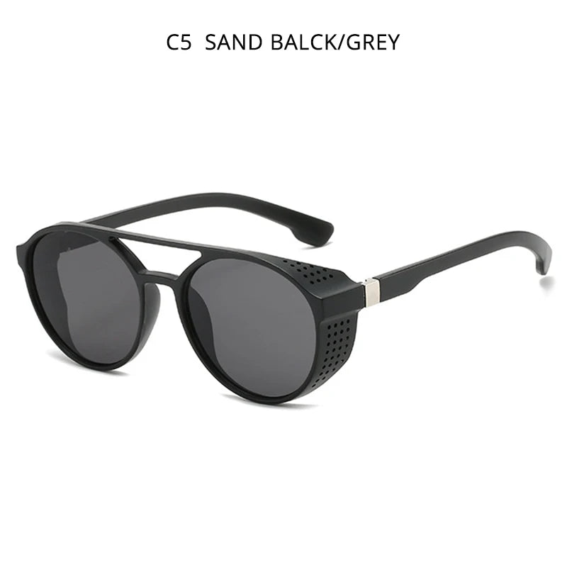 Classic Steampunk Sunglasses Men Fashion Round Glasses For Male Vintage Brand Designer Eyeglasses Shades Outdoor UV400
