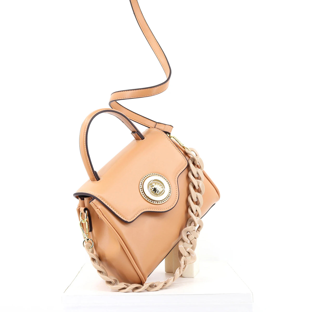 Ladysky Top Product Quality Fabric Handbag for Women Acranged Chain Head Female Bag Fashion Designer Bag with Boxes 24 cm