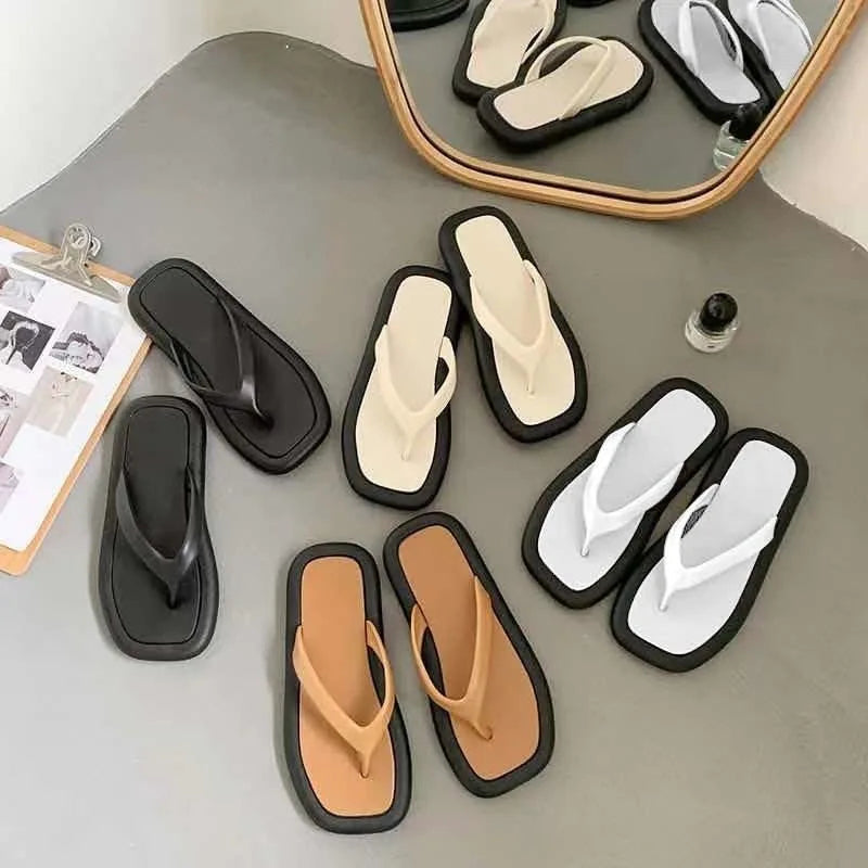 Summer PVC Women Flat Sandals Flip Flop slippers YLS-1